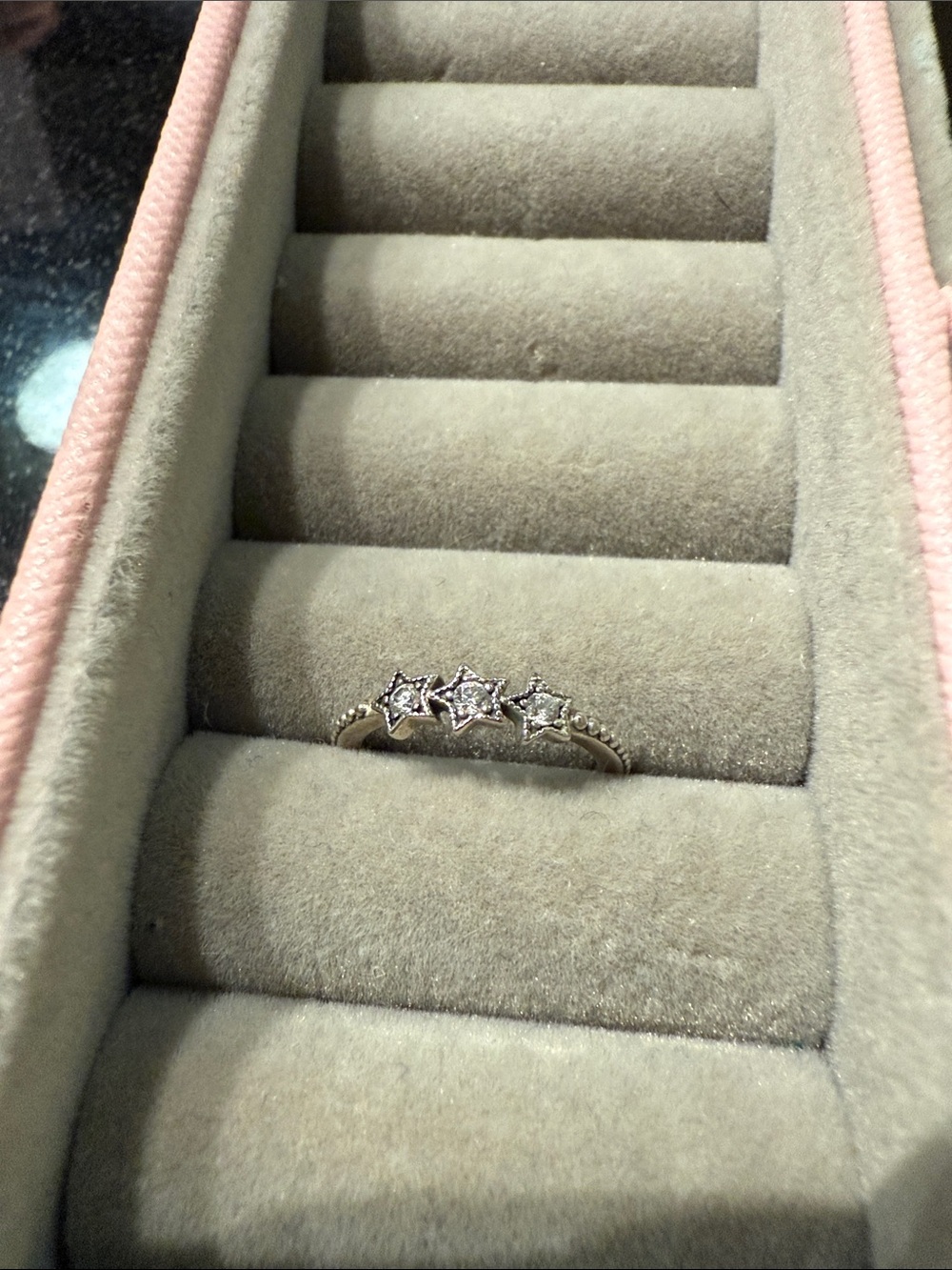 Pandora Sterling Silver Star Trio CZ Ring